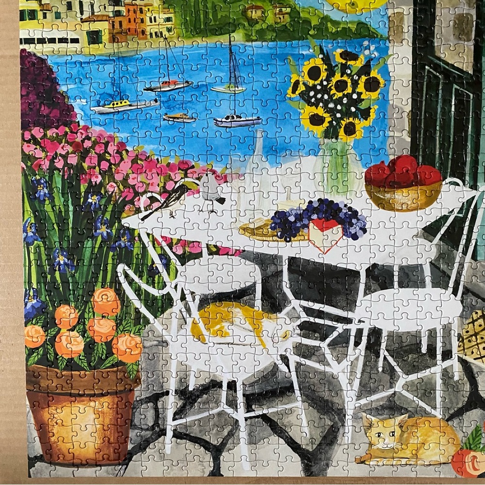 Eeboo Jigsaw Puzzle Cats in Positano 1000 Pieces Complete - Picture 9 of 12